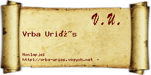 Vrba Uriás névjegykártya